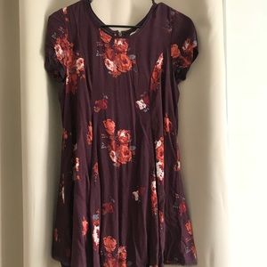 UO Silence + Noise Floral Print Shirt Dress